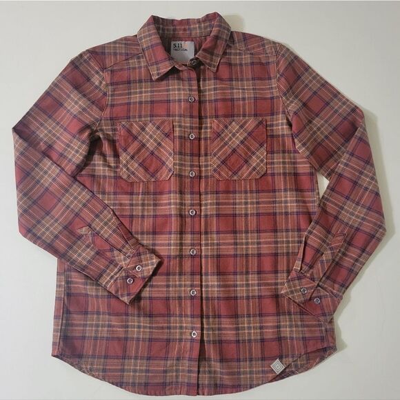 5.11 Tactical Womens Ruth Plaid Long Sleeve Flannel Button-Down Shirt - Picture 2 of 16